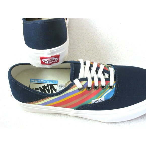 Vans Women's Authentic Sf Retro Stripes Dress Blues Canvas shoes Size 7 NWT - Picture 5 of 5